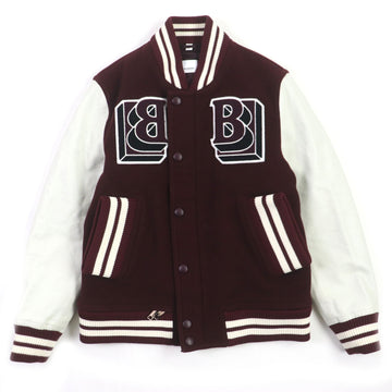 Burberry Logo-Patch Varsity Jacket Burgundy
