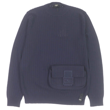 FENDI sweater FZX104 wool Navy 50
