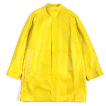 PRADA Leather coat UPS564 Lamb leather yellow S