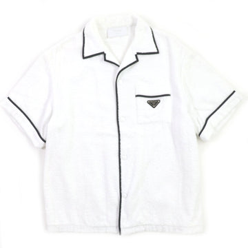 PRADA Short sleeve shirt SC559 cotton White black XL
