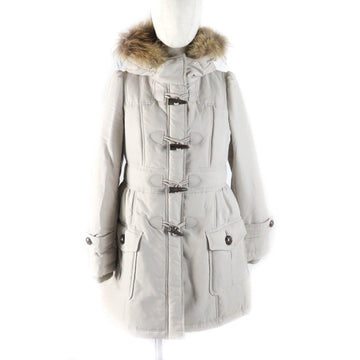 Burberry Fur Hood Long Coat Beige Women