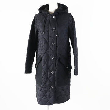 Burberry Nylon Cotton Quilted Hooded Long Coat XS