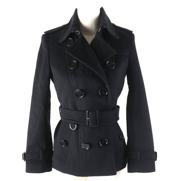 Burberry Wool Cashmere Trench Coat Black 36