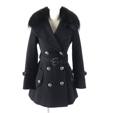 Burberry Blue Label Wool Angora Raccoon Trench Coat