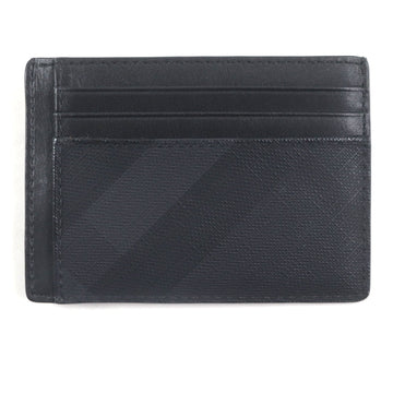 Burberry Check Pattern Leather PVC Card Case