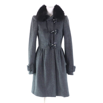 Burberry London FOX Fur Wool Cashmere Coat