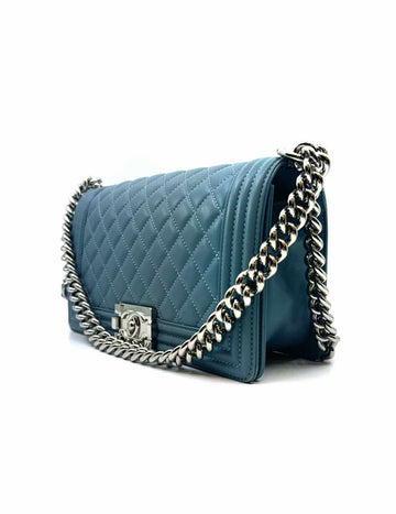 CHANEL Blue Leather Handbag
