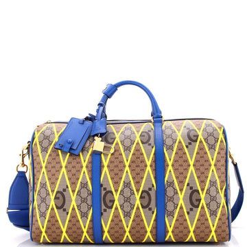 Convertible Duffle Bag Rhombus EC Coated Canvas with Leather Large
