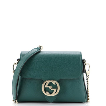 GUCCI Interlocking Chain Crossbody Bag Leather Small