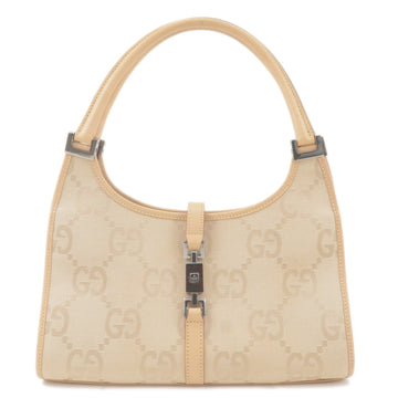 GUCCI Jackie CS Canvas Leather Shoulder Bag Beige 002.1068