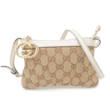 GUCCI Interlocking CS Canvas Leather Mini Shoulder Bag 212216