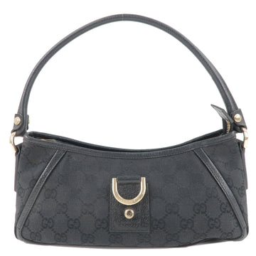 GUCCI Abbey CS Canvas Leather Shoulder Bag Black 130939