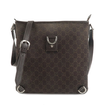 GUCCI Abbey CS Denim Leather Shoulder Bag Brown 268642