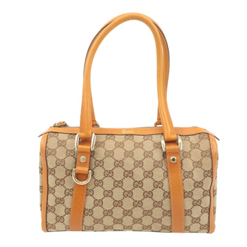 GUCCI Abbey CS Canvas Leather Mini Boston Bag Beige Orange 130942