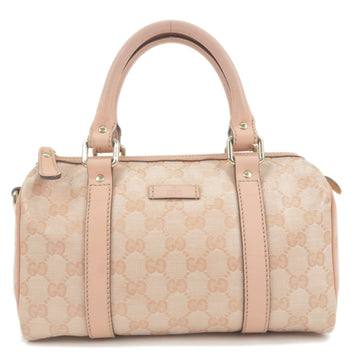 GUCCI CS Crystal Leather Boston Bag Hand Bag Pink 193604