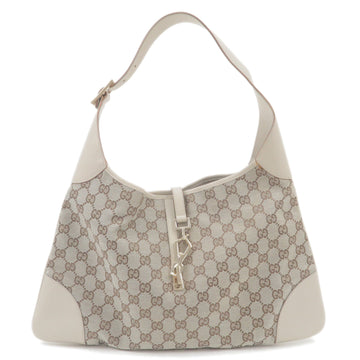 GUCCI Jackie CS Canvas Leather Shoulder Bag Beige 039.1134