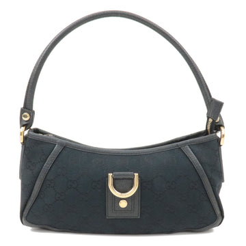 GUCCI Abbey CS Canvas Leather Shoulder Bag Black 130939