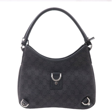 GUCCI Abbey EC Denim Leather Shoulder Bag Hand Bag Black 268637