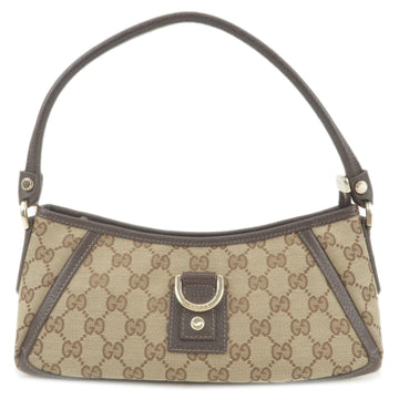 GUCCI Abbey EC Canvas Leather Shoulder Bag Beige Brown 130939