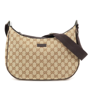 GUCCI CS Canvas Leather Shoulder Bag Beige Brown 122790