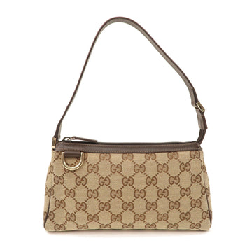 GUCCI Abbey EC Canvas Hand Bag Pouch Beige Brown 145750