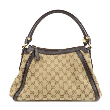 GUCCI CS Canvas Leather Shoulder Bag Beige Brown 282298