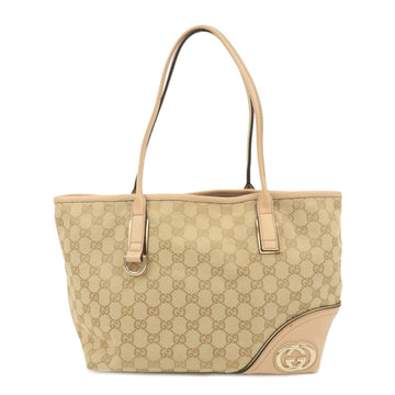 GUCCI Abbey Interlocking G CS Canvas Leather Tote Bag