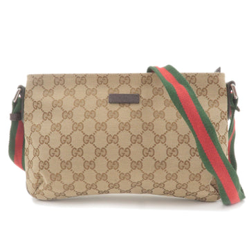 GUCCI Sherry CS Canvas Leather Shoulder Bag Beige 189749