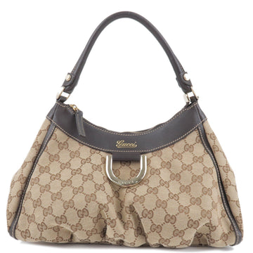 GUCCI Abbey EC Canvas Leather Shoulder Bag Beige Brown 190525
