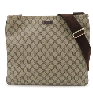 GUCCI CS Supreme Leather Shoulder Bag Beige Brown 201446
