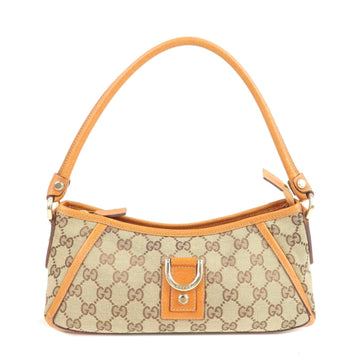 GUCCI Abbey EC Canvas Leather Shoulder Bag Beige Brown 130939