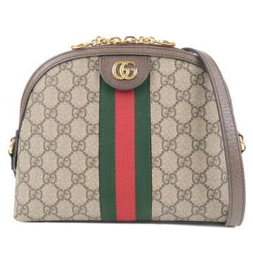 GUCCI Ophidia CS Supreme Leather Shoulder Bag Beige Brown 499621
