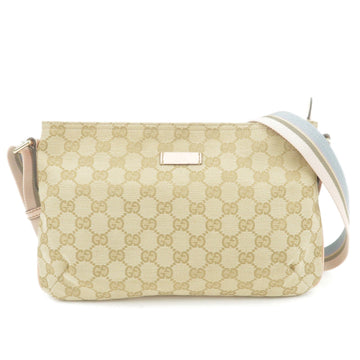 GUCCI CS Canvas Leather Shoulder Bag Purse Beige Pink 189749