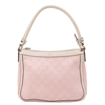 GUCCI CS Canvas Leather Shoulder Bag Pink Ivory 146244