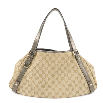 GUCCI Abbey CS Canvas Leather Tote Hand Bag Beige 130736