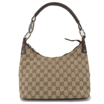 GUCCI CS Canvas Leather Shoulder Bag Hand Bag Beige Brown 115002