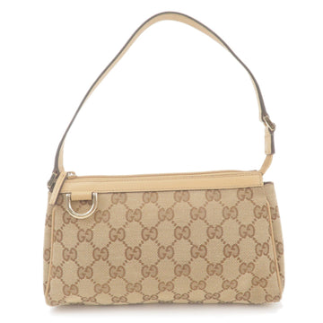 GUCCI Abbey EC Canvas Leather Hand Bag Beige Brown 145750