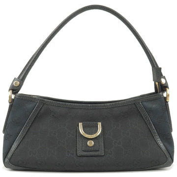 GUCCI CS Canvas Leather Hand Bag Purse Black 130939