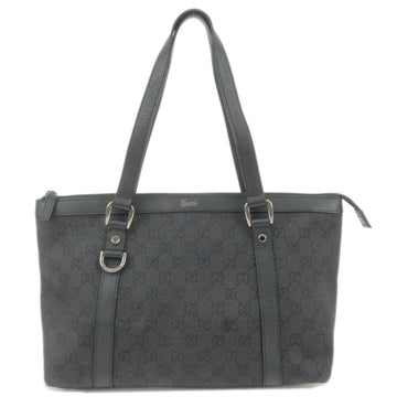 GUCCI Abbey EC Canvas Leather Tote Bag Hand Bag Black 268640