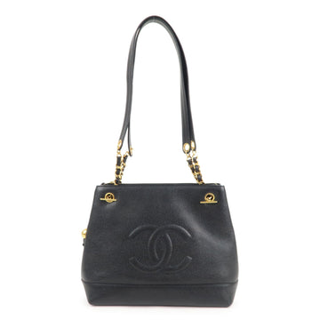 Chanel Caviar Skin Coco Mark Chain Tote Bag Shoulder Bag