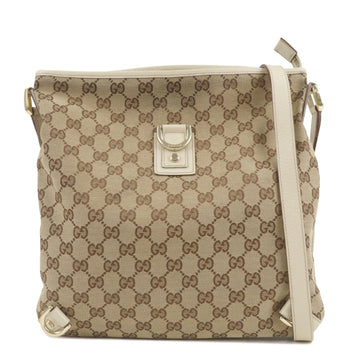 GUCCI Abbey EC Canvas Leather Shoulder Bag Beige Ivory 131326