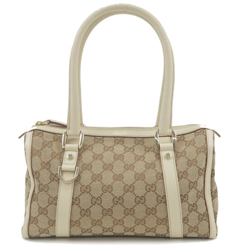 GUCCI Abbey EC Canvas Leather Mini Boston Bag Beige Ivory 130942