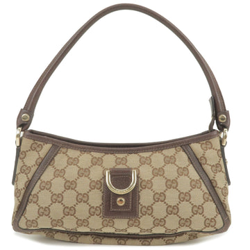 GUCCI Abbey EC Canvas Leather Pouch Bag Beige Brown 130939