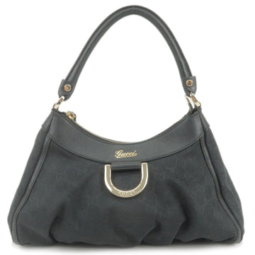 GUCCI Abbey EC Canvas Leather Shoulder Bag Black 190525