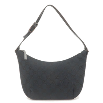 GUCCI CS Canvas Leather Shoulder Bag Pouch Black 005.0813