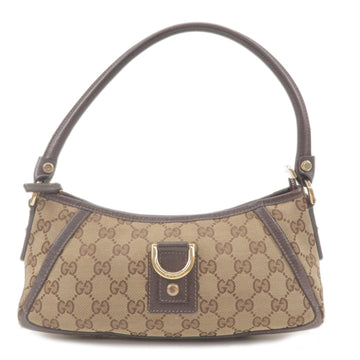 GUCCI Abbey CS Canvas Leather Pouch Hand Back Beige 130939