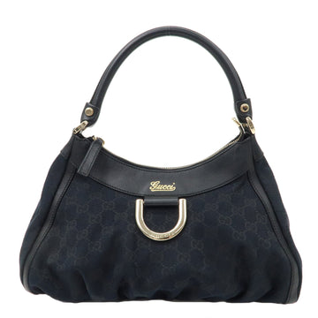 GUCCI Abbey CS Canvas Leather Shoulder Bag Black 190525