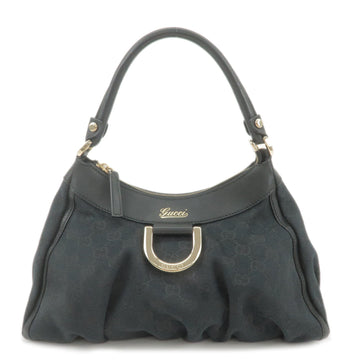 GUCCI Abbey CS Canvas Leather Shoulder Bag Black 190525
