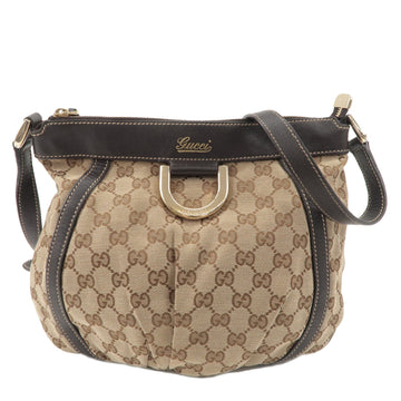 GUCCI Abbey CS Canvas Leather Shoulder Bag Beige Brown 203257