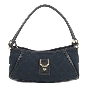 GUCCI Abbey CS Canvas Leather Pouch Shoulder Bag Black 130939